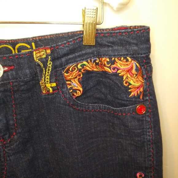 Rare Vintage COOGI Embroidered Denim 15 Inch Inseam Bermuda Style Shorts - Picture 4 of 16